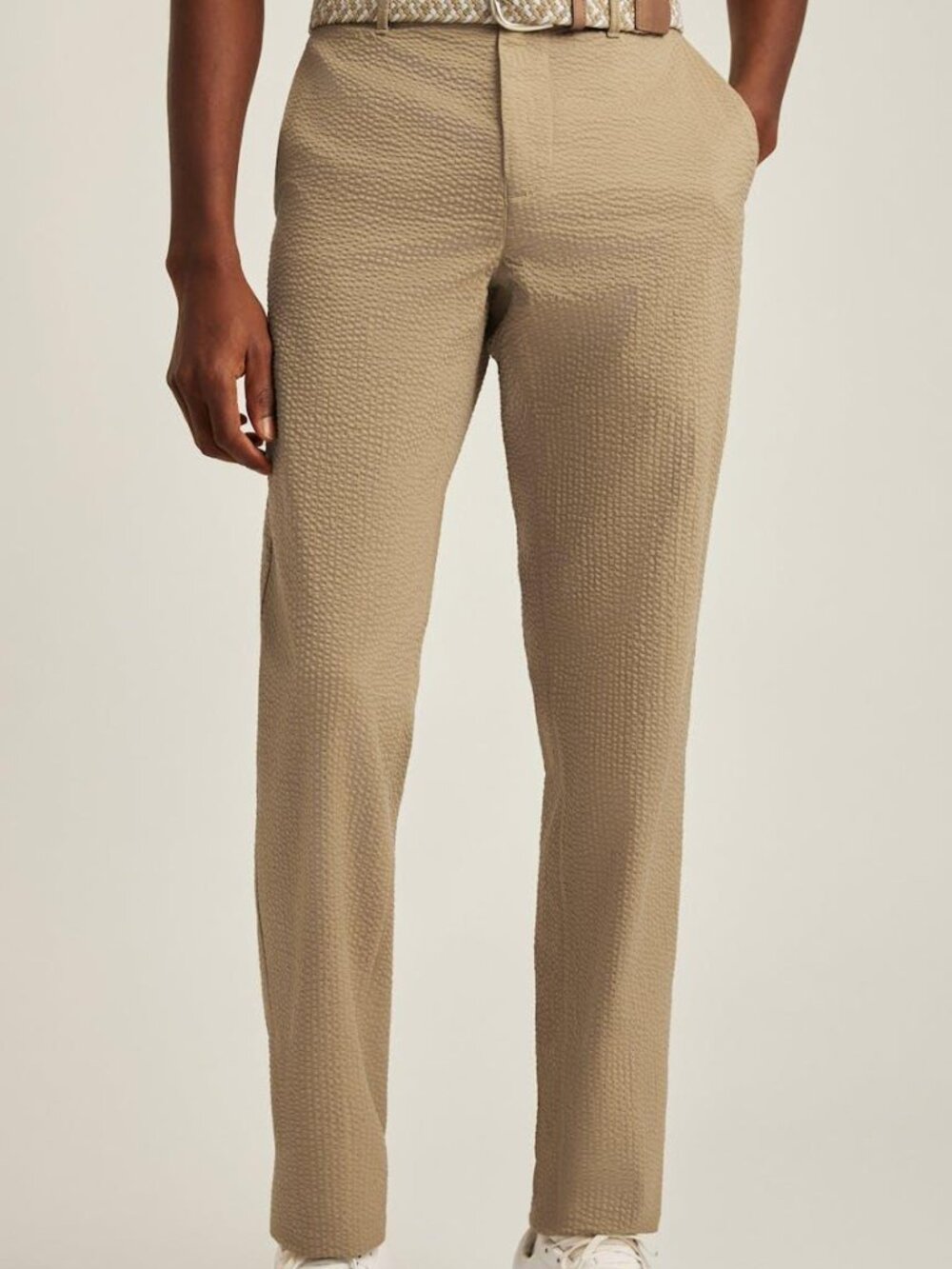 Bonobos Khaki Performance Seersucker Golf Pant 31x30 slim taper BRAND NEW NWOT